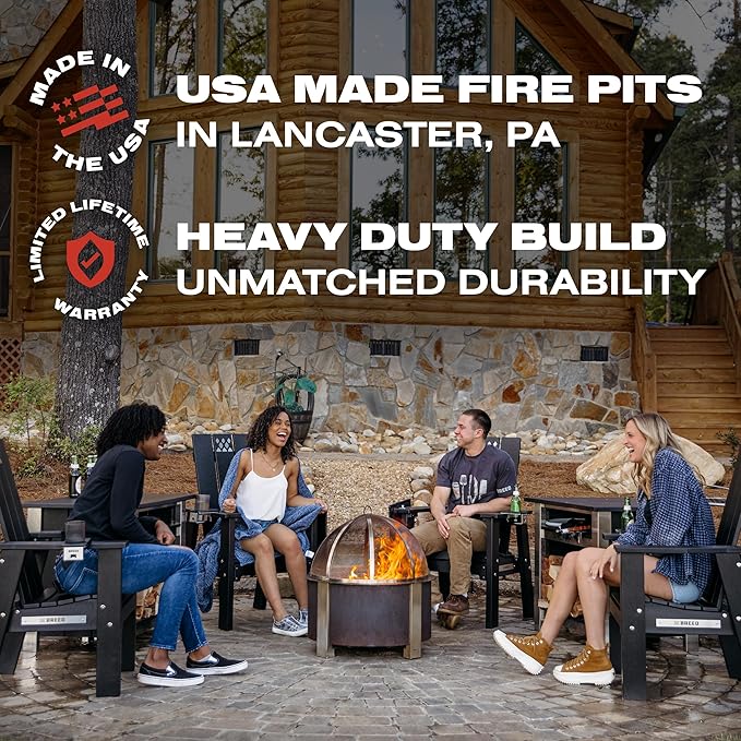 Breeo Smokeless Fire Pit (X Series 24, Corten Steel) | 27.5 inch Smokeless Firepit for Outside | 62 Pounds | Ideal for Families Compatible with Wide Range of Breeo Accessories-VerdiqueGarden