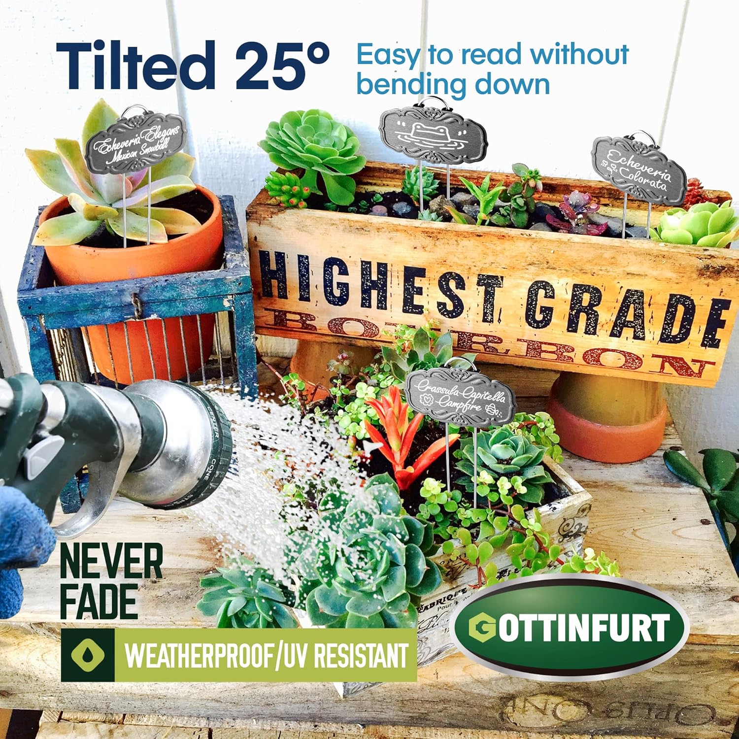 Updated Metal Plant Labels for Garden, 25 Pack Stainless Steel DIY Plant Markers Waterproof for Flowers Pots, Vegetables, Seedlings-VerdiqueGarden