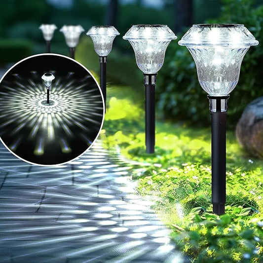 SOLPEX Solar Pathway Lights Garden Decor for Yard, Garden Lights Solar Powered Waterproof Landscape Lighting, Solar Outdoor Lights Porch Decor for Path Walkway Driveway (8 Pack Cold White)-VerdiqueGarden
