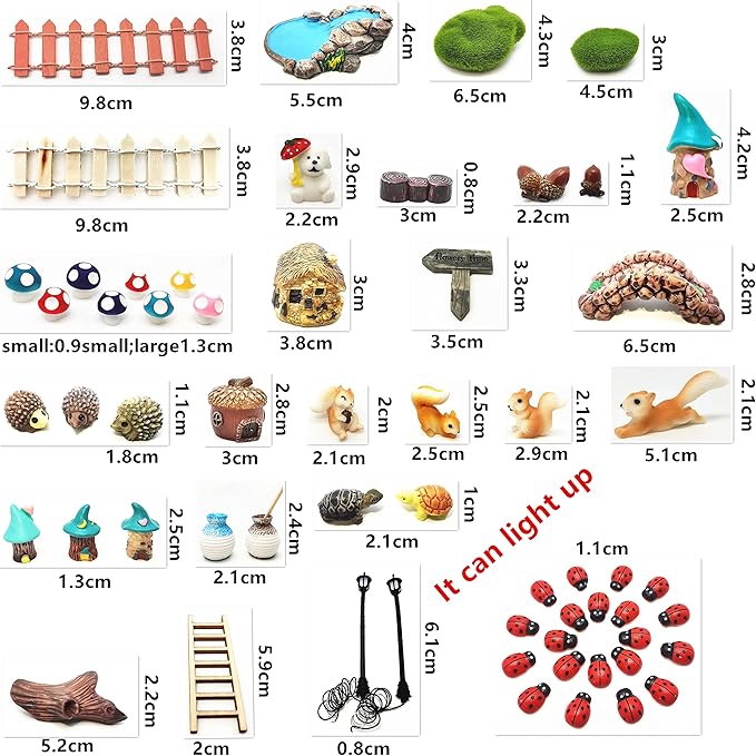 HYG Miniature Fairy Garden Accessories, Figurines, Landscape Set, Potted Horticulture Ornaments for Decoration-VerdiqueGarden