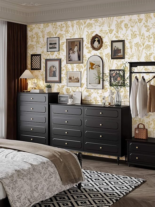 Dimoon 393"x17.3" Floral Wallpaper Peel and Stick Flowers Golden White Contact Paper Thicken Waterproof Modern Self Adhesive Plants Wallpaper Removable Wall Paper Shelf Vinyl Roll-VerdiqueGarden