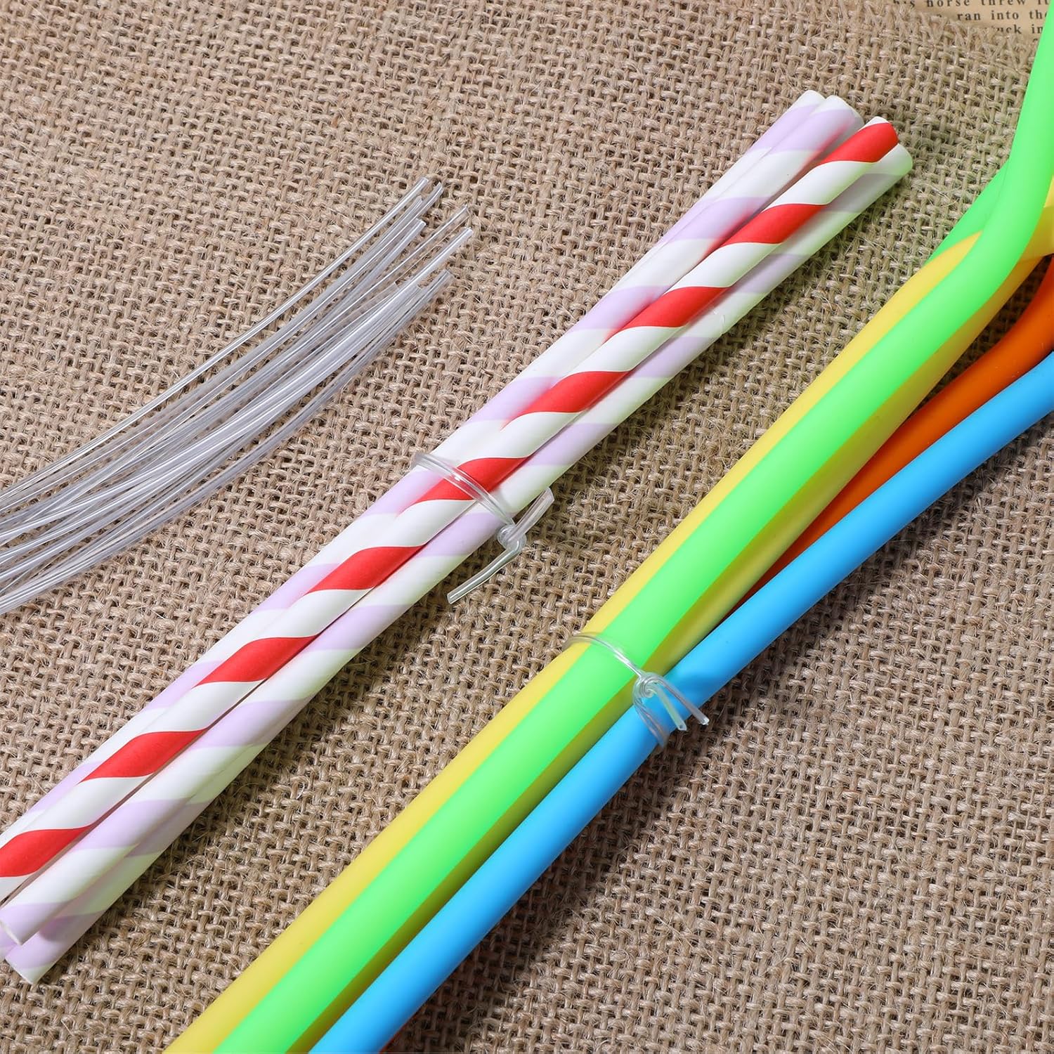 100 Piece 4 inches Cear Metal Twist Ties, Metallic Twist Cable Cord Wire Ties Reusable Plastic Wire Twists Tie for Bread, Cello, Candy, Coffee Bags & More-VerdiqueGarden