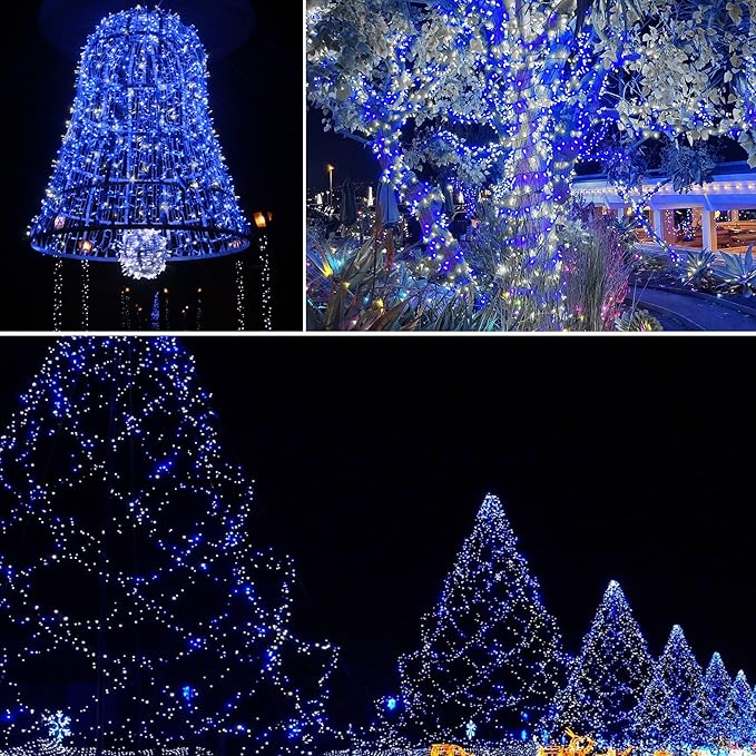 weillsnow Outdoor Christmas Decoration,66 FT 200 LED String Lights with Timer Memory Function,Plug in Waterproof Fairy Lights for Indoor Outdoor Home Room Garden Christmas Party Decor(Blue&White)-VerdiqueGarden