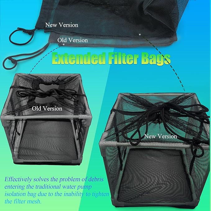 10 inch Large Pond Pump Filter Upgraded 2.0, Extended Anti-Clogging Outdoor Mesh Water Pump Cover Barrier Box, Nylon Mesh Bag+Brackets, Outdoor Pond Filters for Pond, Koi Pond and Pool-VerdiqueGarden
