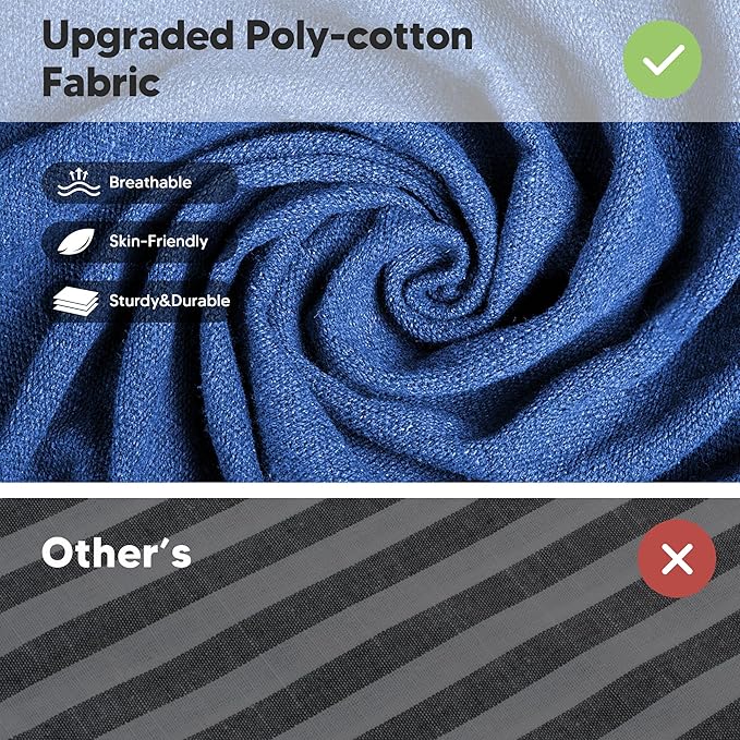 SUNCREAT Hammocks for Outside, Portable Camping Tree Hammock, Hammock Replacement for Stand, Navy-VerdiqueGarden