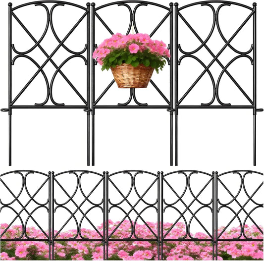 AMAGABELI GARDEN & HOME 10 Panels 24in(H)×10ft(L) Decorative Garden Fences and Borders for Dogs Rustproof Metal No Dig Fence Panels Garden Edging Border for Animal Barrier Flower Beds Yard Patio-VerdiqueGarden