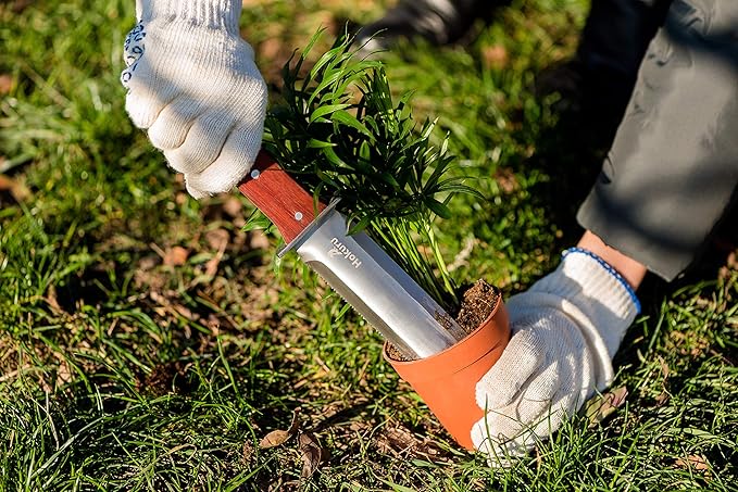 Hori Hori Knife - Landscaping, Digging, Weeding, Cutting, Planting Gardening Tool With Leather Sheath, Stainless Steel Blade and Sharpening Stone-VerdiqueGarden