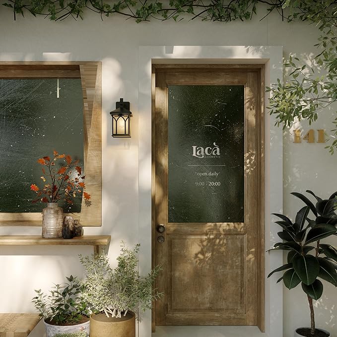 Inlight 11 4/5" High Black Finish and Seeded Glass Outdoor Wall Lantern (Set of 2), Bulb Not Included, IN-0603-1-BK-VerdiqueGarden