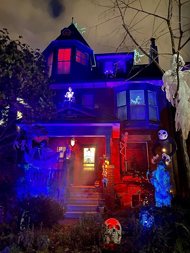 【Upgraded】 LED Flame Lights with Remote & Timer, 4-Mode Rechargeable Battery Operated Flameless Candles, Waterproof Pillar Flickering Lanterns for Room Patio Wedding Halloween Home Decor, Blue-VerdiqueGarden