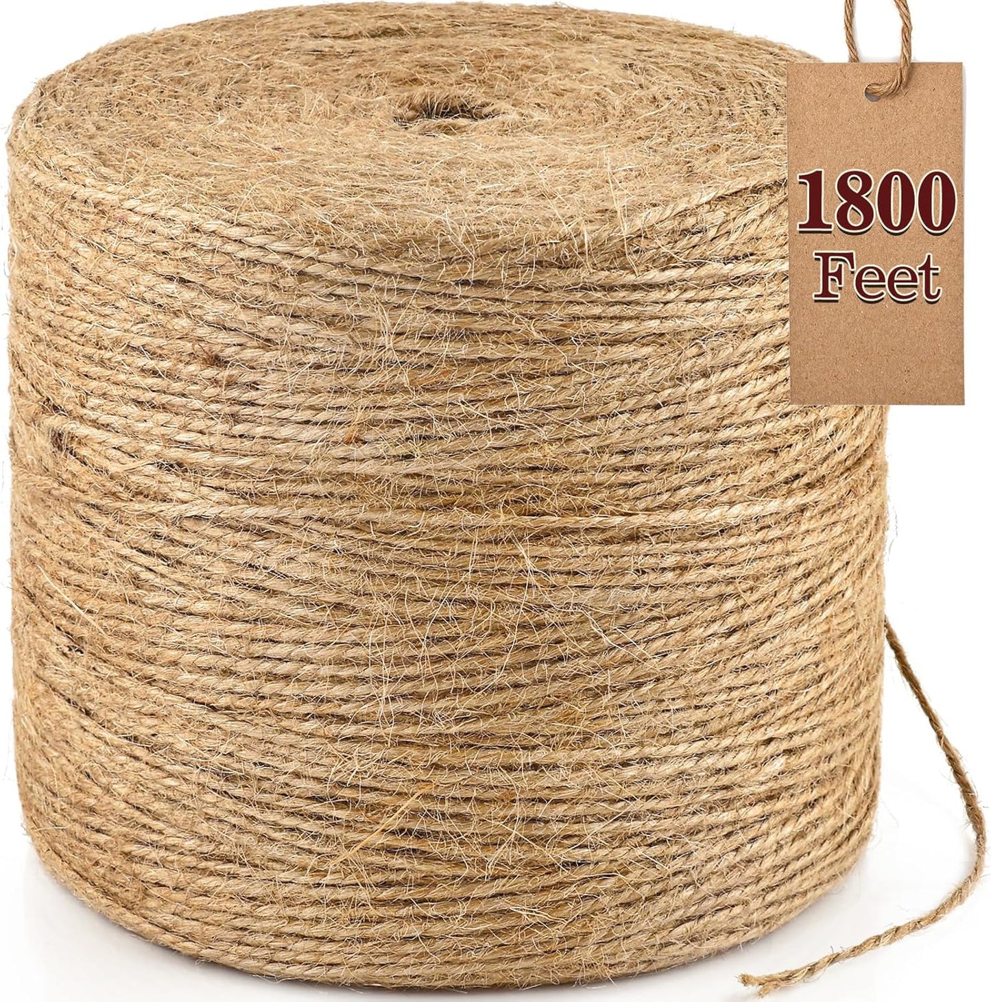 XSEINO 1800 Feet Natural Jute Twine Strong Garden Twine Rope for Arts Crafts Gift Wrapping Gardening Tomato Climbing Plant Tie Floristry Packing Decor-VerdiqueGarden