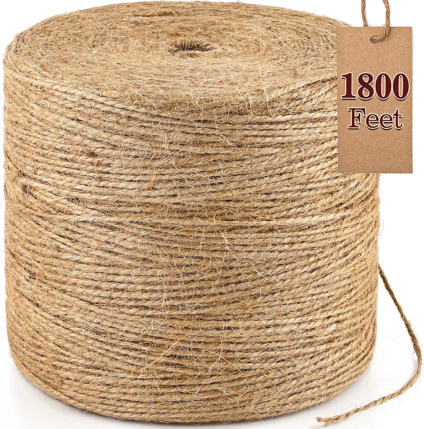 XSEINO 1800 Feet Natural Jute Twine Strong Garden Twine Rope for Arts Crafts Gift Wrapping Gardening Tomato Climbing Plant Tie Floristry Packing Decor-VerdiqueGarden