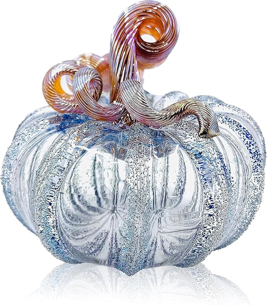 Luke Adams Glass Handmade Glass Pumpkins Handmade Table Top Home Decor (Squat, Happily Ever After)