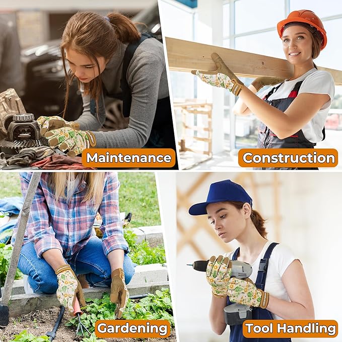 HANDLANDY Women Safety Work Gloves Utility Touch Screen Working Grip Glove for Yardwork Gardening Breathable Mechanic Gloves-VerdiqueGarden