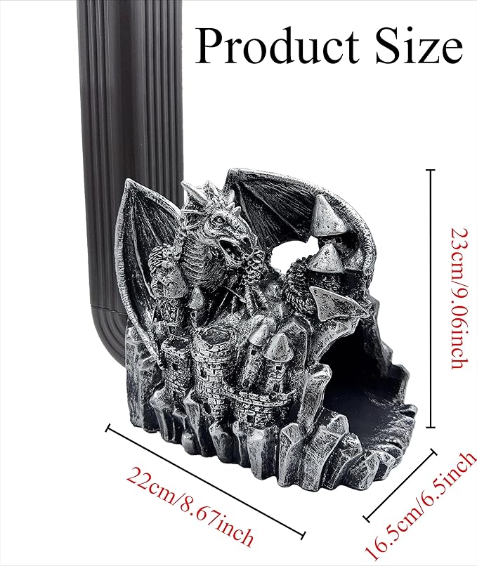Dragon Gutter Diverter Rain, Outdoor Decor Sculpture, Garden Rain Downspout Diverter, Splash Block, Gutter Extender, Decorative Extension, Animal Statue,Eco-Friendly Resin, Fits 3x4 Downspouts-VerdiqueGarden