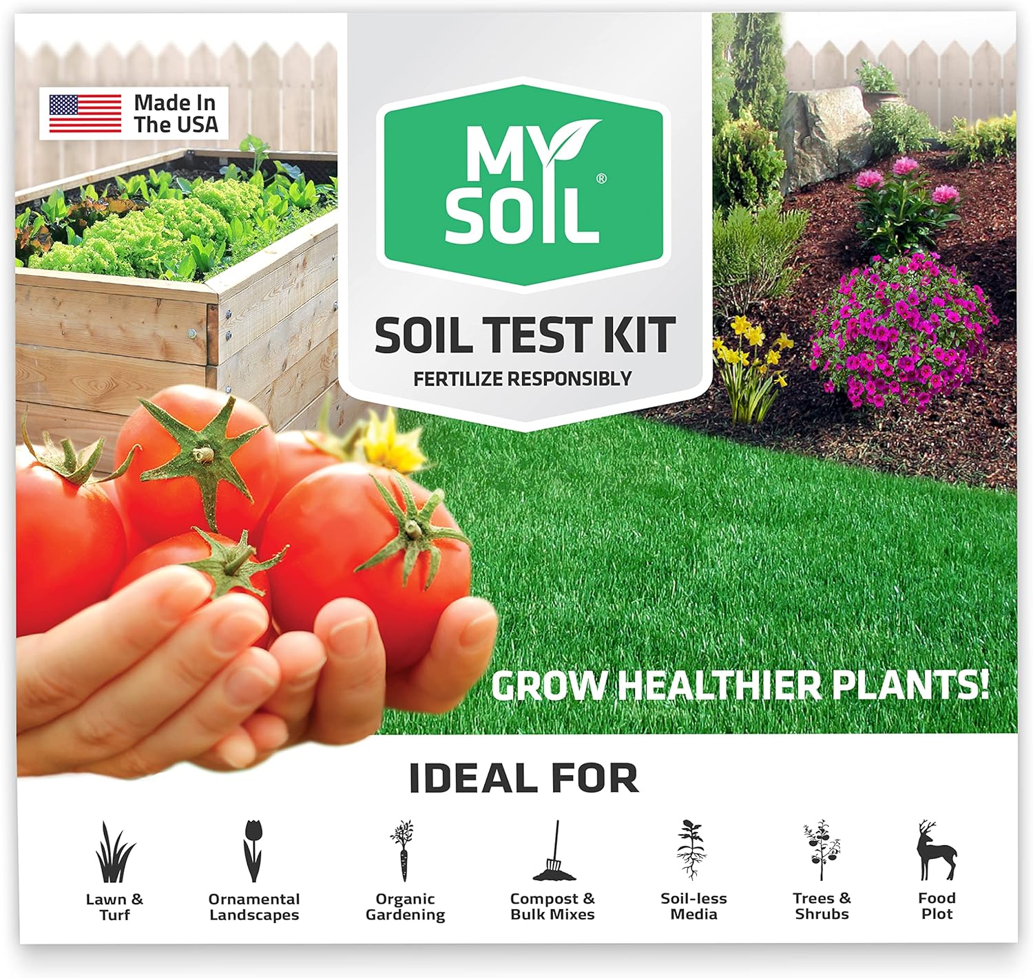 MySoil Soil Test Kit, Unlock Your Lawn & Garden Potential, Complete & Accurate Nutrient and pH Analysis with Recommendations Tailored to Your Soil and Plant Needs-VerdiqueGarden
