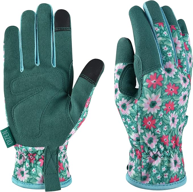 Gardening Gloves for Women and Men, Garden Gloves with Touch Screen, Thorn Proof Puncture Resistant Working Gloves, Gardening Gifts for Women, Size Large-VerdiqueGarden