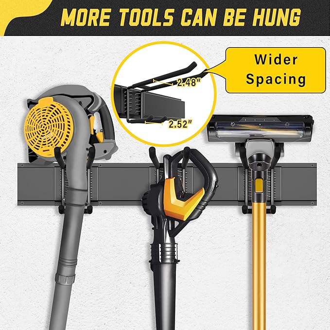 Garage Wall Organizer,12Pack Carries 600 lbs,Garden Tool Organizer 49.5in With Large Storage Space,Easy Assembly, Sturdy Design,for Efficient Tool Storage Garage Organization-VerdiqueGarden