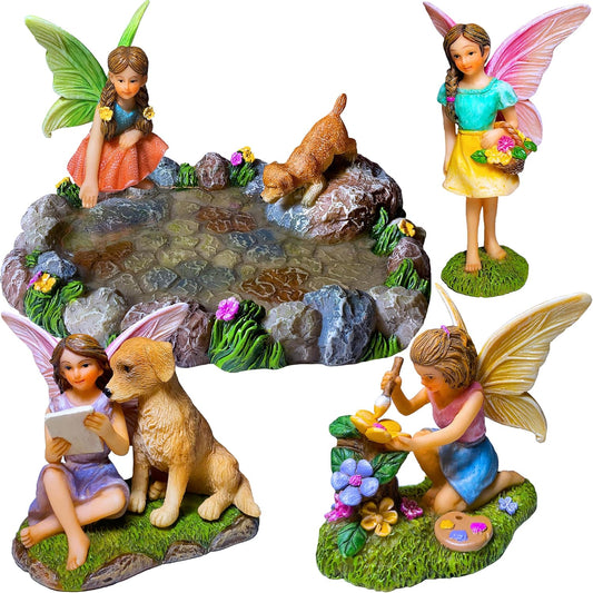 Mood Lab Fairy Garden Miniature Pond Kit - Figurines & Accessories Set of 5 pcs - Outdoor or House Decor-VerdiqueGarden