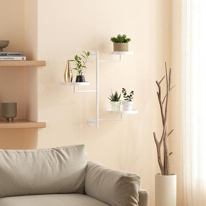 Rotating Window Plant Shelves, 3-Tier Metal Plant Shelf Indoor, White Plant Stand, Plant Rack for Wall Planters for Plants¡ê?Window Sill Gifts for Plant Lovers-VerdiqueGarden