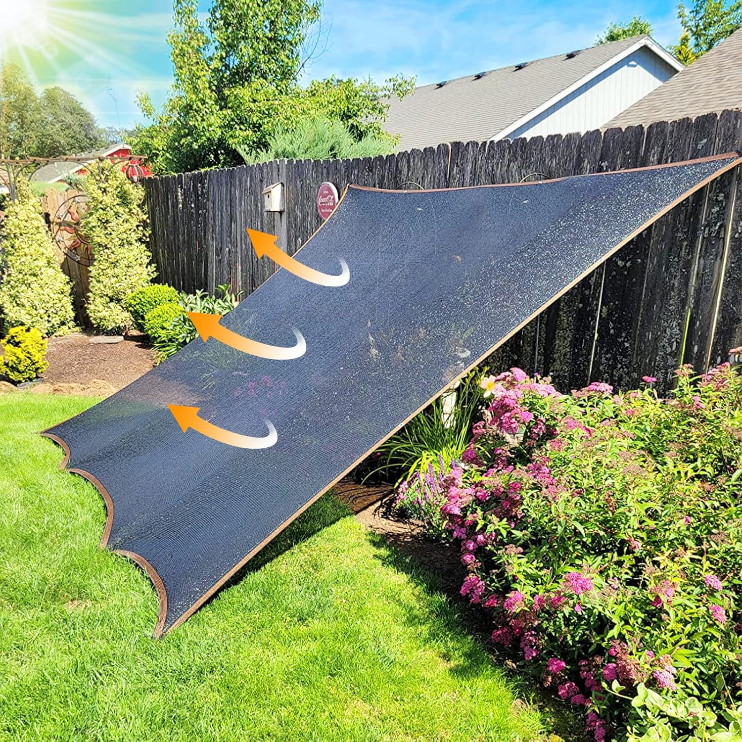 Shade Cloth - for Plants Greenhouse, 70% Sunblock Shade Sails -for Outdoor Garden Pergola Patio Lawn, Sun Protection Neting Cover for Kennel Chicken Coop Easier to Hang Plant Cover-VerdiqueGarden