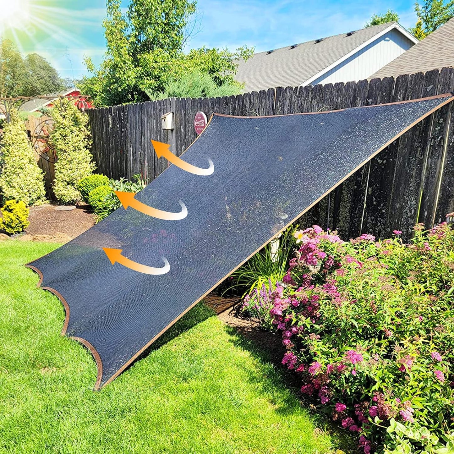 Shade Cloth - for Plants Greenhouse, 70% Sunblock Shade Sails for Outdoor Garden Pergola Patio Lawn, Sun Protection Neting Cover for Kennel Chicken Coop Easier to Hang Plant Cover-VerdiqueGarden