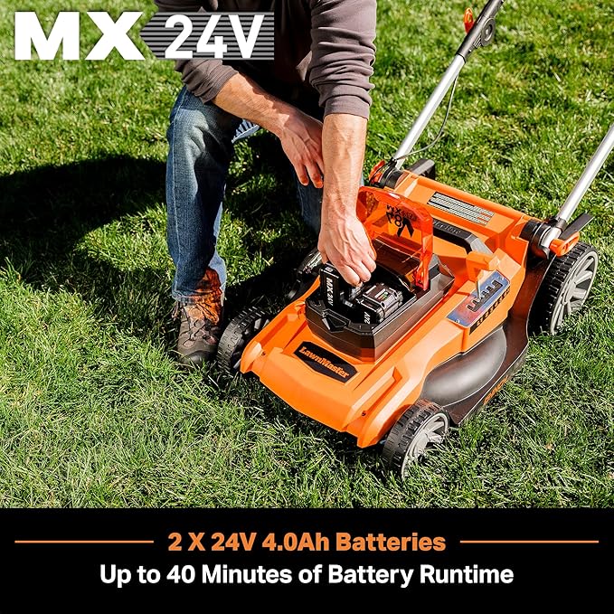 LawnMaster CLMF4819A 48V MAX* 19-inch Brushless Cordless Mower with 2X24V MAX* 4.0Ah Battery and a Dual Charger-VerdiqueGarden