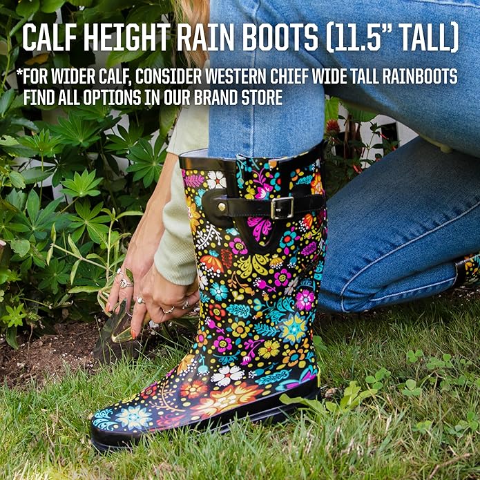 Western Chief Women's Tall Waterproof Rain Boot Outdoor Garden Shoes-VerdiqueGarden