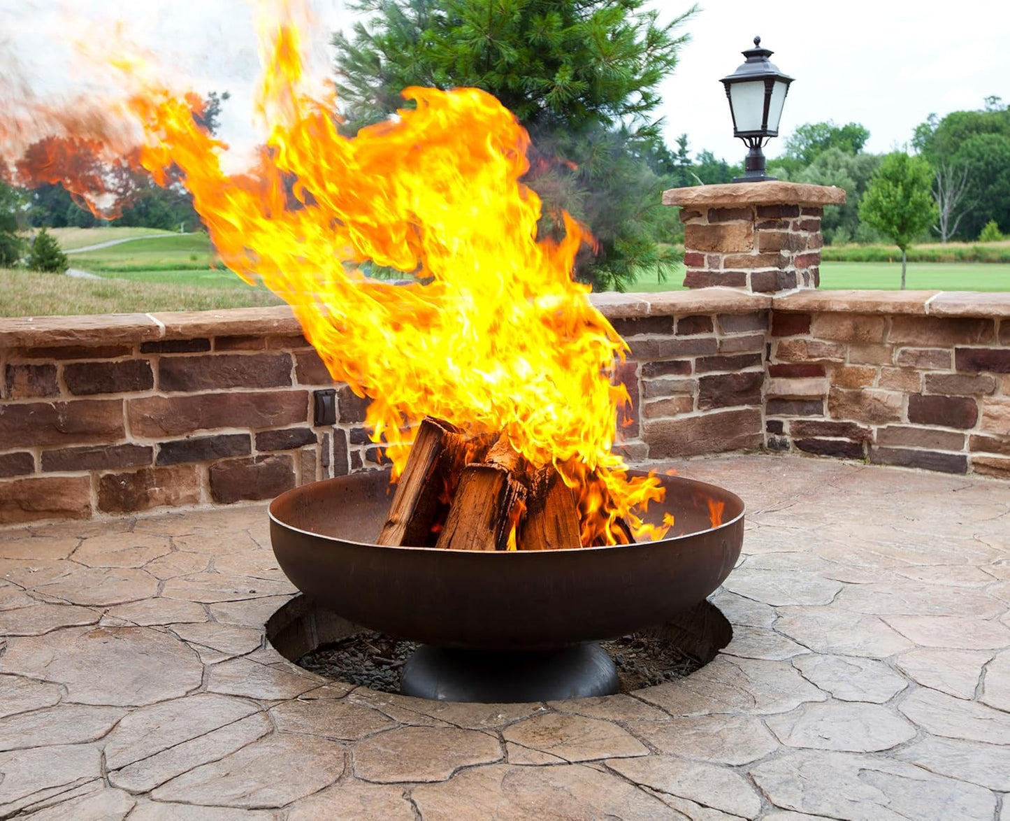 Patriot Fire Pit – Ohio Flame Wood Burning Outdoor Fire Pit - 42" Diameter (Made in USA)-VerdiqueGarden