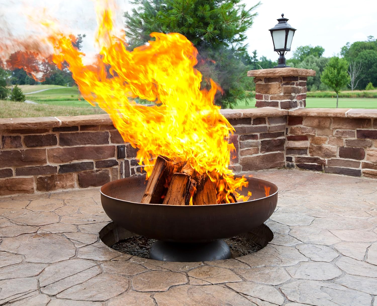 Patriot Fire Pit – Ohio Flame Wood Burning Outdoor Fire Pit - 42" Diameter (Made in USA)-VerdiqueGarden
