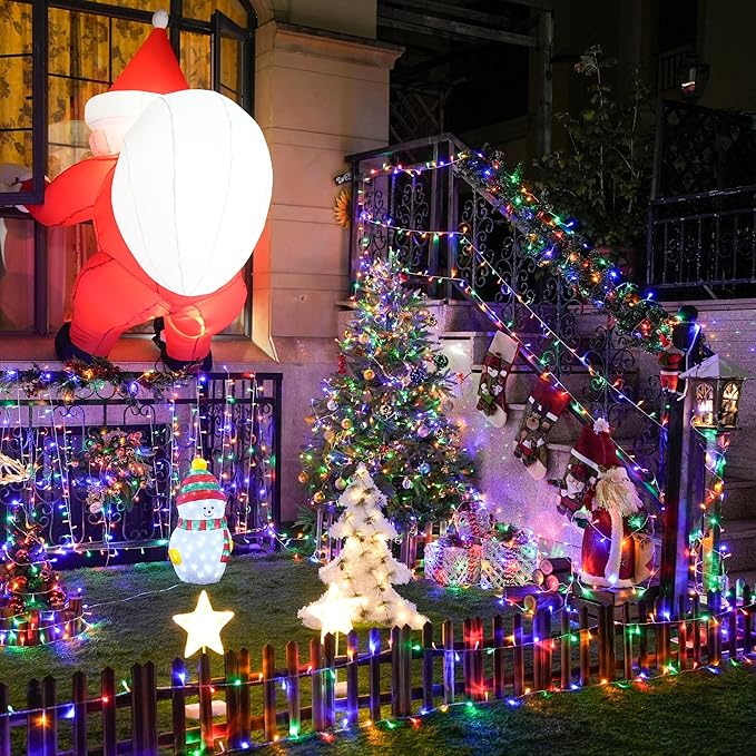 JMEXSUSS Multicolor Christmas Tree Lights Indoor Outdoor, 200 LED Clear Wire, 66ft Colorful Plug-in for Bedroom Room Party Xmas Decorations-VerdiqueGarden