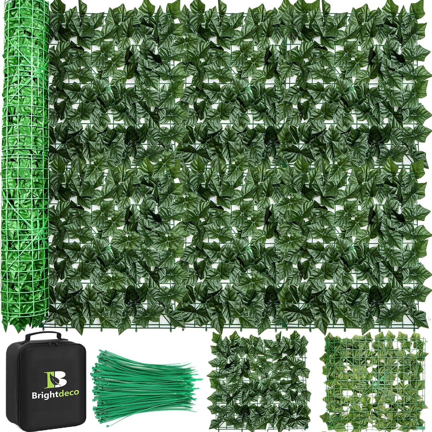 Artificial Ivy Privacy Fence Screen 40x100in Privacy Hedges Wall Faux UV-Anti Panel for Indoor Outdoor Garden Balcony Decor-VerdiqueGarden