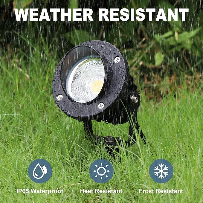 SUNVIE Outdoor LED Spotlight with Dusk to Dawn Photocell Light Sensor 20W Landscape Lights 120V AC 3000K Warm White Waterproof Landscape Spotlights for Yard Tree Flag Garden Decor 6 FT Cord(2 Pack)-VerdiqueGarden