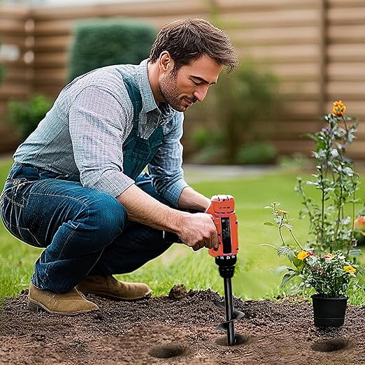 4 x 16 Inch Auger Drill Bit for Planting–Garden Spiral Hole Drill Planter for Bulbs, Bedding Plants & Umbrella Holes|3/8" Hex Drive|The Ultimate Bulb Planter Tool for Cordless Drill-VerdiqueGarden