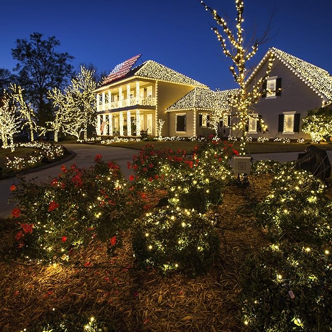 weillsnow 164Ft 500 LED Christmas Lights, Waterproof 8 Twinkle with Memory Functions Christmas Tree Lights for Indoor Outdoor Christmas Tree Garden Decoration (Warm White)-VerdiqueGarden