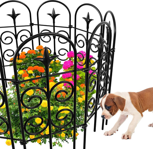 AMAGABELI GARDEN & HOME 8 Panels 32in(H)×10ft(L) Decorative Garden Fences and Borders for Dogs Pre-Linking Panels No Dig Garden Edging Border Fence for Animal Barrier Fencing for Flower Bed Yard Patio-VerdiqueGarden