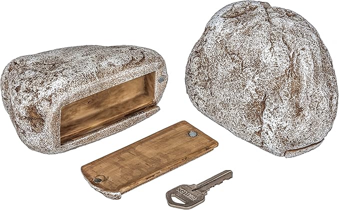 Hide a Key Fake Rock,Looks and Feels Like a Real Rock Spare Key Safe or other Small Objects for Outdoor Garden or Yard-VerdiqueGarden