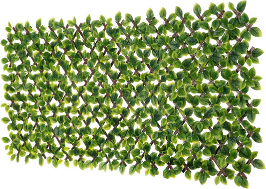 Naturae Decor PVC Expandable Trellis - Outdoor Privacy Screen - Sturdy and Flexible - Realistic Look - 36 in x 72 in - Mint Leaves-VerdiqueGarden