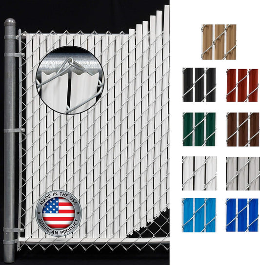 Wave Slat (9 Colors) Single Wall Bottom Locking Privacy Slat for 4', 5', 6', 7' and 8' Chain Link Fence (5 ft, White)-VerdiqueGarden