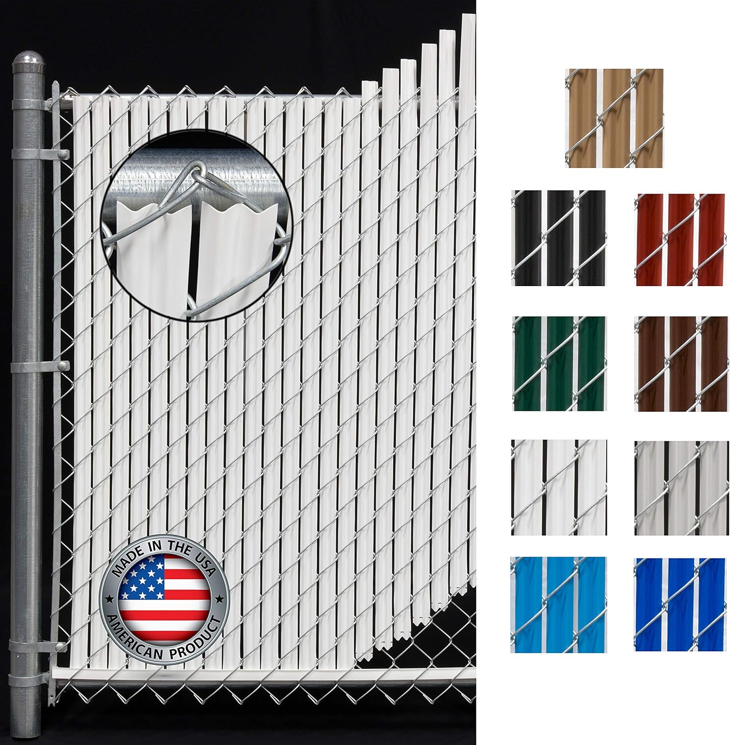 Wave Slat (9 Colors) Single Wall Bottom Locking Privacy Slat for 4', 5', 6', 7' and 8' Chain Link Fence (8 ft, White)-VerdiqueGarden