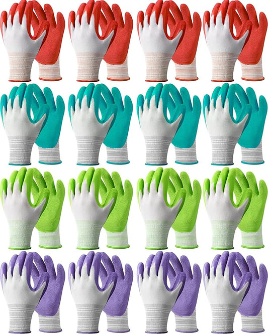 Irenare 16 Pairs Gardening Gloves Bulk for Women Breathable Rubber Coated Yard Garden Gloves Outdoor Protective with Grip-VerdiqueGarden
