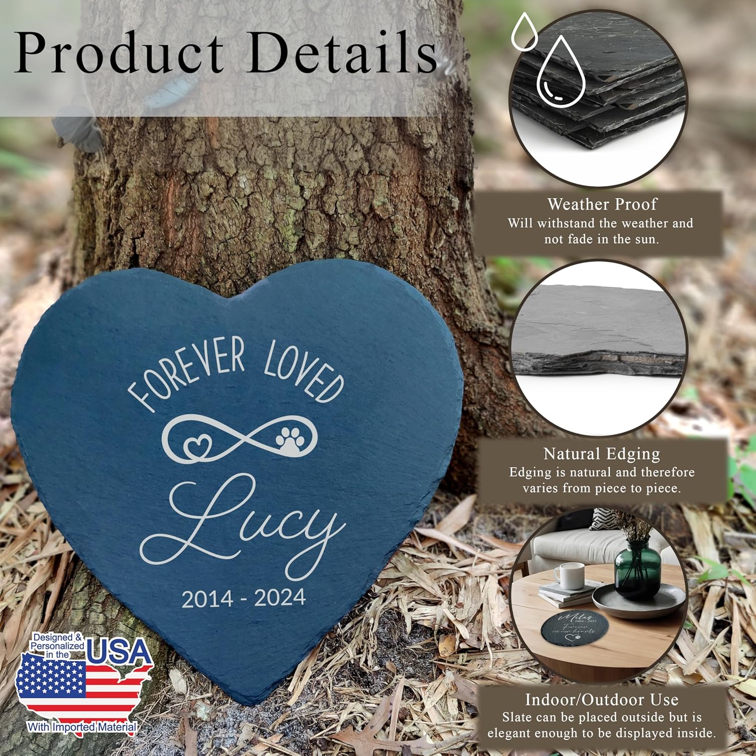 Dog Memorial Gifts for Loss of Dog, Cemetery Decorations for Grave, Pet Loss Sympathy Gift, Personalized Remembrance Garden Stone, Cat Lovers Heaven Grave Markers Bereavement Headstone (A13H)-VerdiqueGarden