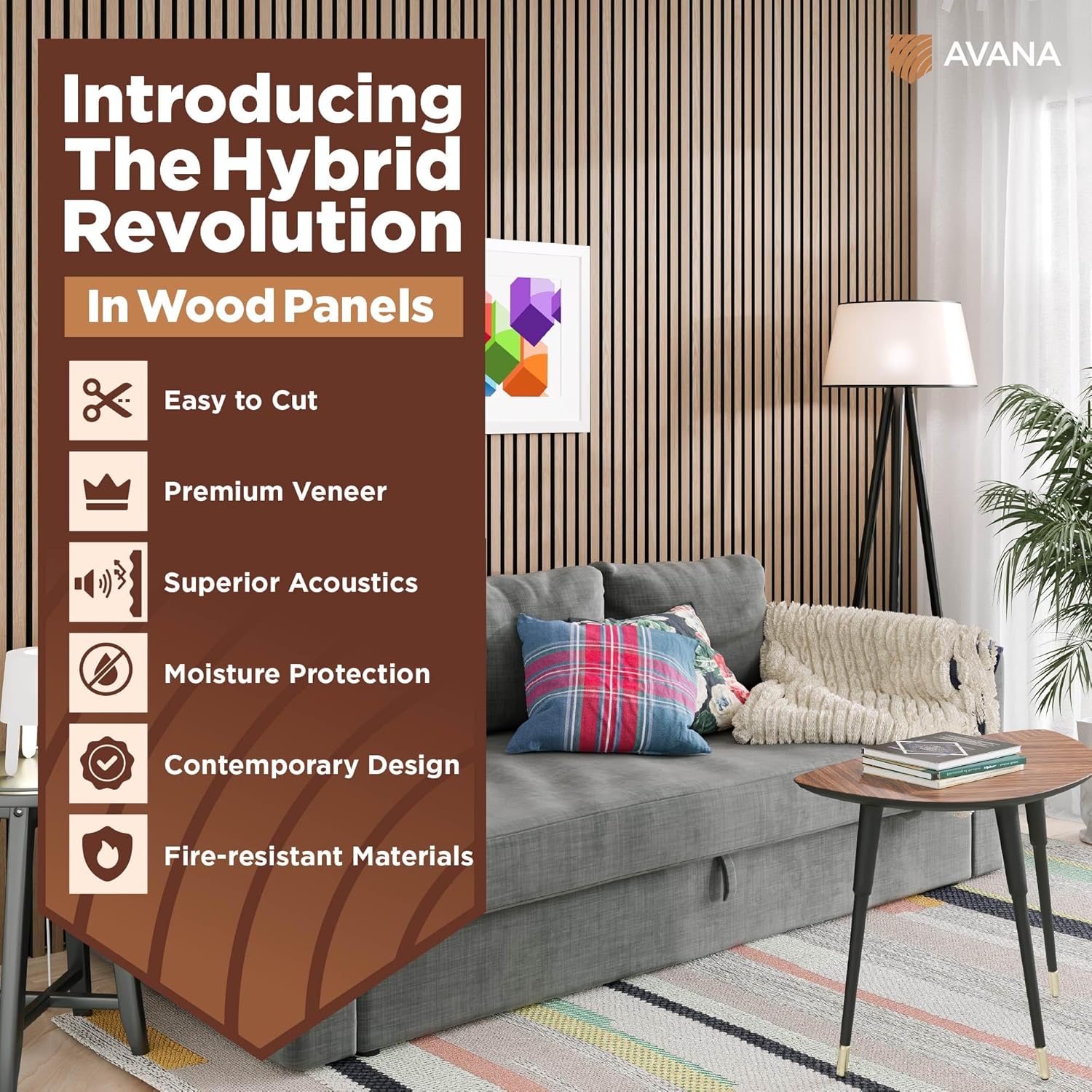 Avana Acoustic Wood Wall Panels – 47.2 X 12.6 Inch White Oak Acoustic Panels 1 PC – Wall Panels For Interior Wall Decor For Homes, Offices, Studios – Modern Sturdy And Durable Wood Panels For Wall-VerdiqueGarden