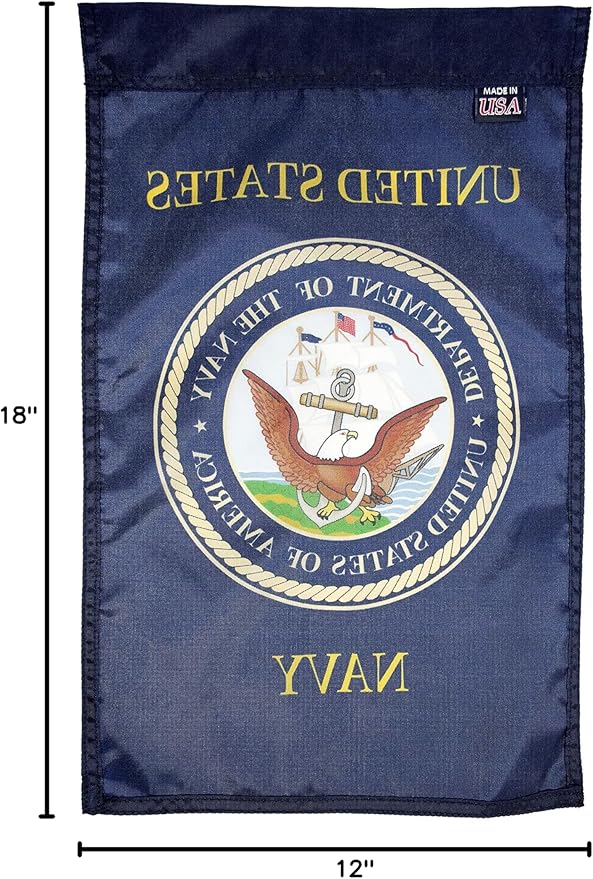 FlagSource U.S. Navy Nylon Garden Flag, Made in The USA, 18x12"-VerdiqueGarden