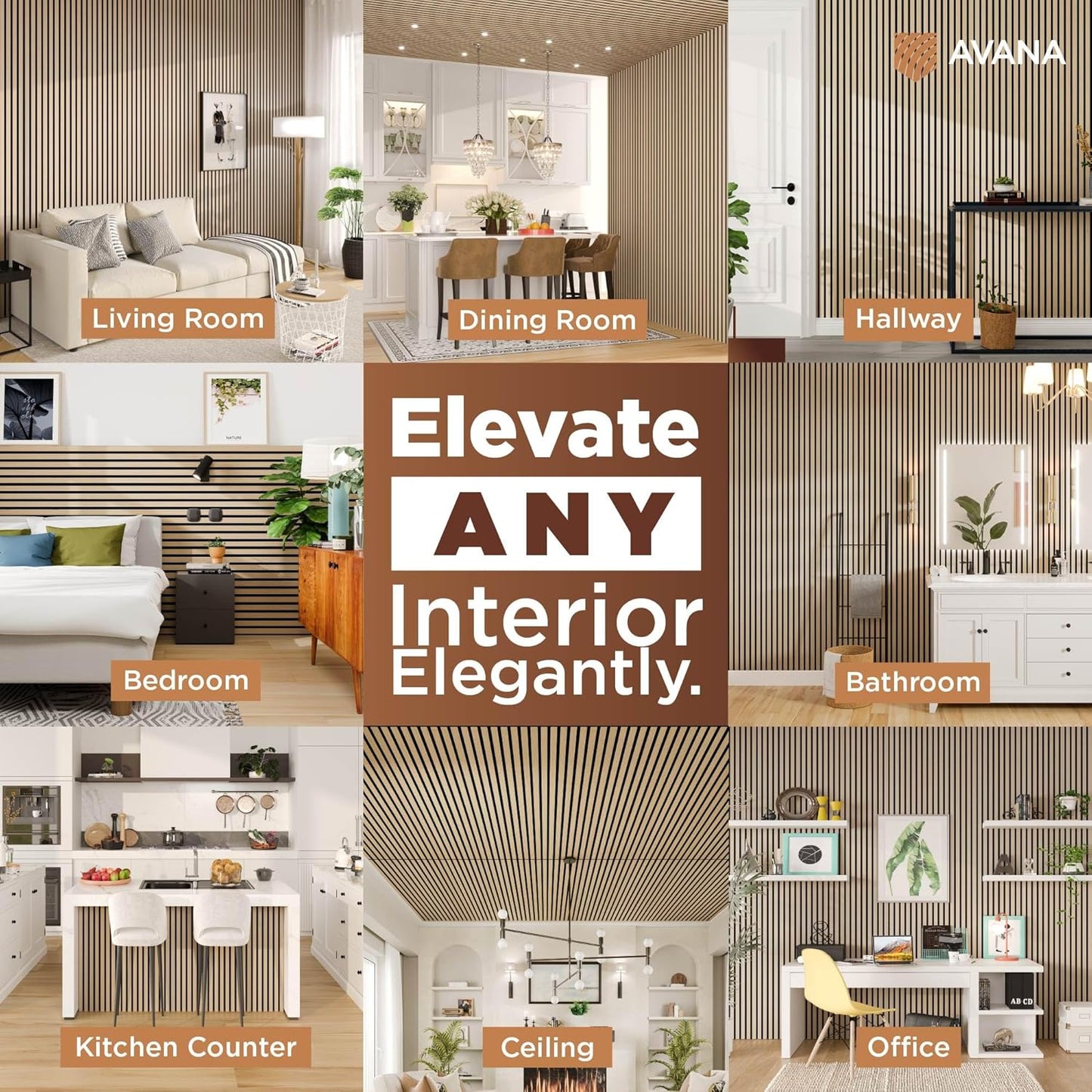 Avana Acoustic Wood Wall Panels – 94.4 x 12.6 Inch White Oak Acoustic Panels 2 PCs – Wall Panels For Interior Wall Decor for Homes, Offices, Studios – Pleasing Design Wood Panels For Wall-VerdiqueGarden