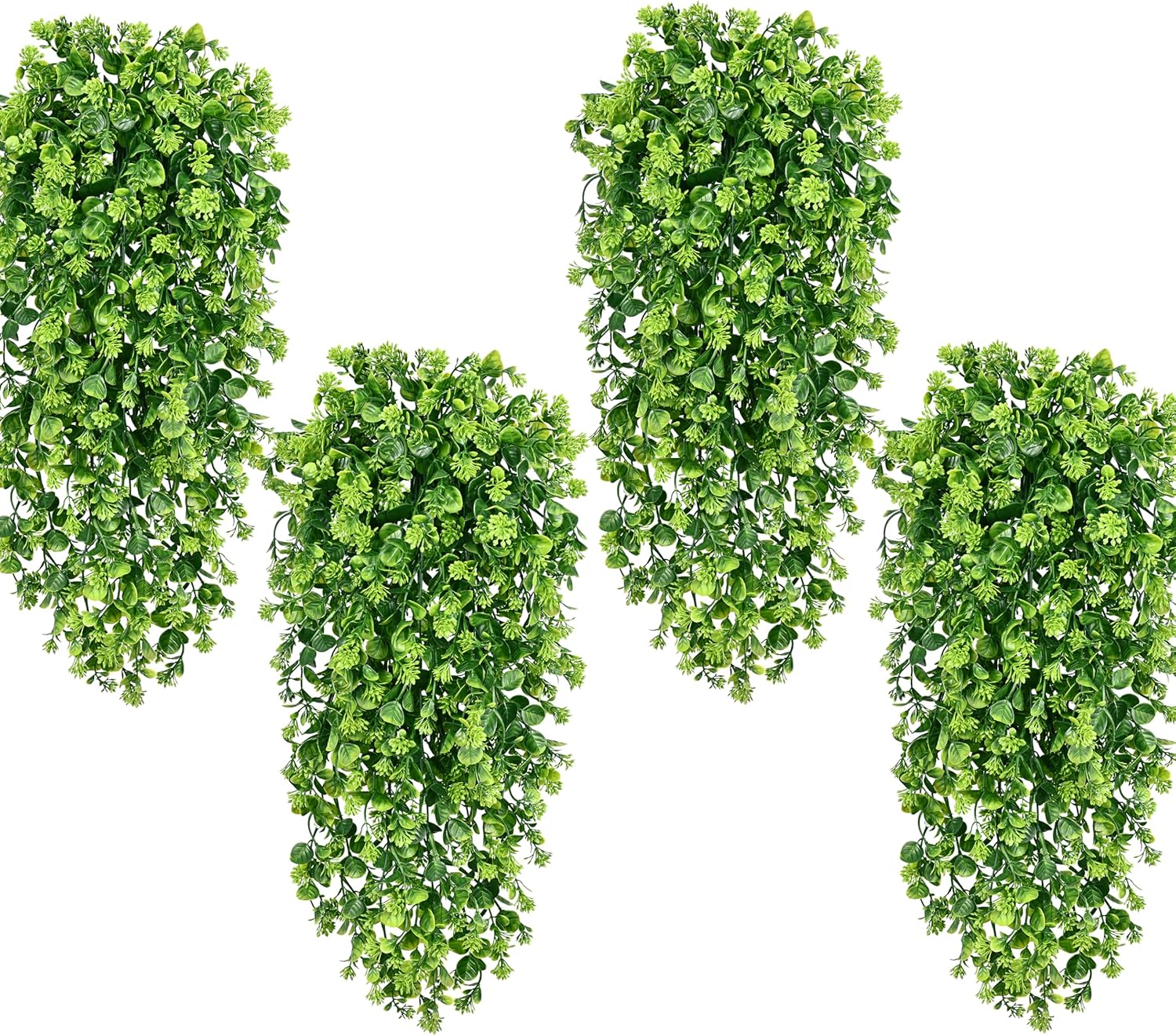 Waipfaru 4Pcs Fake Hanging Plants 3ft Fake Plants UV Resistant Fake Vines Artificial Decor for Indoor Outdoor Party Wall Porch Wedding Decoration,Light Green-VerdiqueGarden