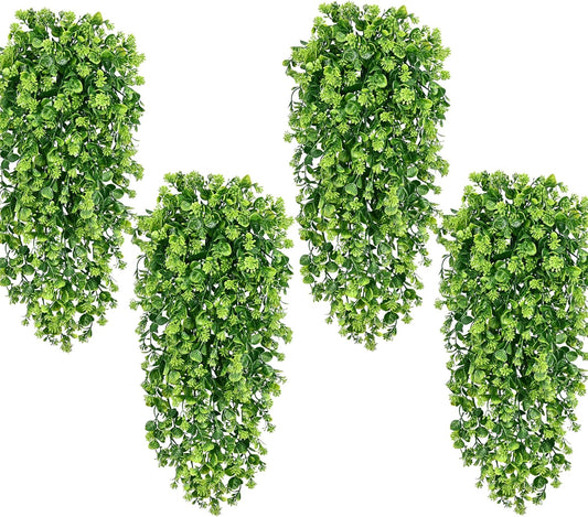 Waipfaru 4Pcs Fake Hanging Plants 3ft Fake Plants UV Resistant Fake Vines Artificial Decor for Indoor Outdoor Party Wall Porch Wedding Decoration,Light Green-VerdiqueGarden
