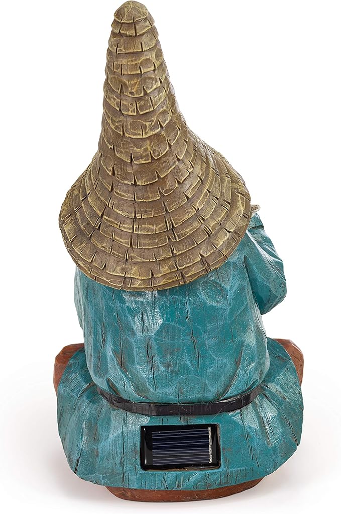 VP Home Firefly Jar Gnomes - Outdoor Garden Gnome with Solar Light - Durable Garden Decorations for Yard, Lawn, Patio - 10.5H x 7W x 5.5D - Weather-Resistant Gnome Statue-VerdiqueGarden