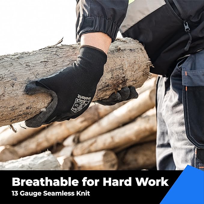 toolant Crinkle Latex Work Gloves Bulk, Rubber Coated Safety Work Gloves for Men and Women, 120 Pairs for Construction, Gardening, Warehouse (Black, Medium)-VerdiqueGarden