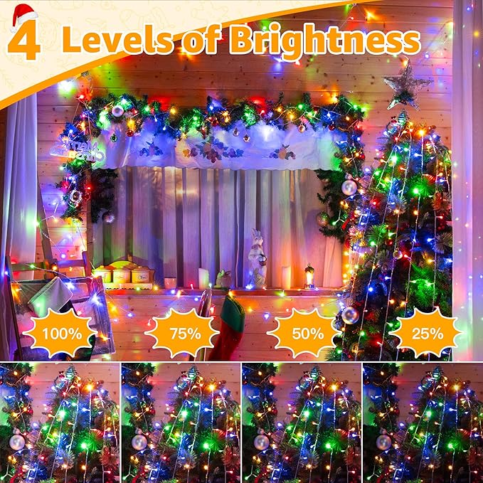 Ollny Christmas Lights Outdoor 800LED 262FT, Multicolor Plug in Fairy Lights with Remote, 8 Modes Waterproof Timers Dimmable LED String Lights for Indoor House Outside Bedroom Patio Balcony-VerdiqueGarden