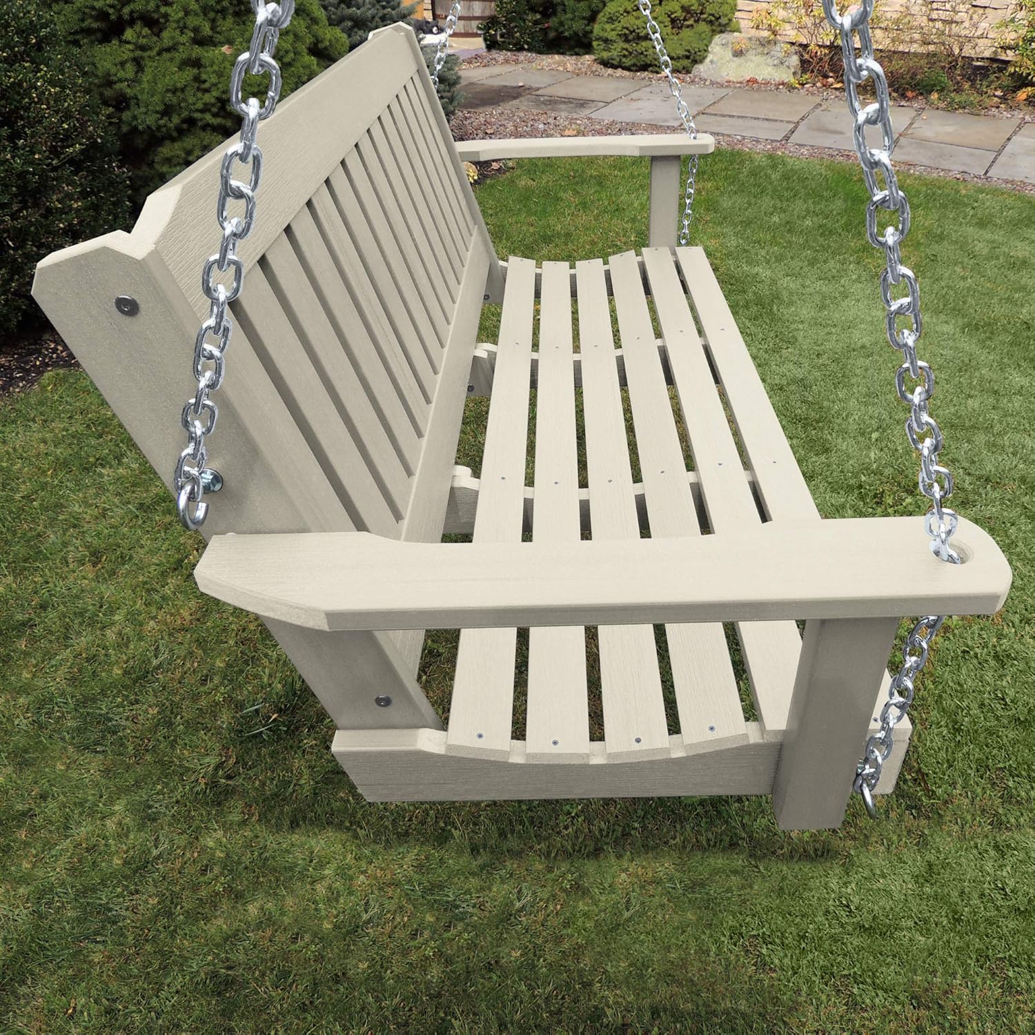 Highwood AD-PORL1-WAE Lehigh Porch Swing, 5 Feet, Whitewash-VerdiqueGarden
